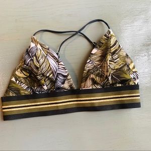 Green tropical bikini swim top bathing suit h&m